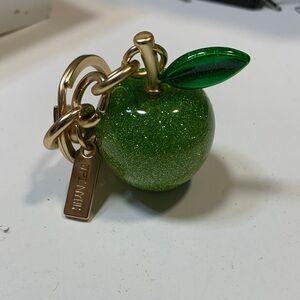 Green Glitter Apple Keychain